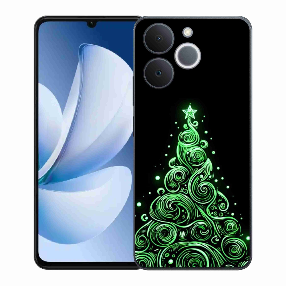Gélový kryt mmCase na Realme Note 70T - neónový vianočný stromček 3