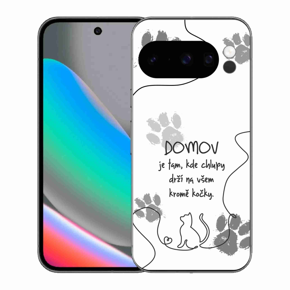 Gélový kryt mmCase na Google Pixel 10 Pro - mačacie motív biele pozadie