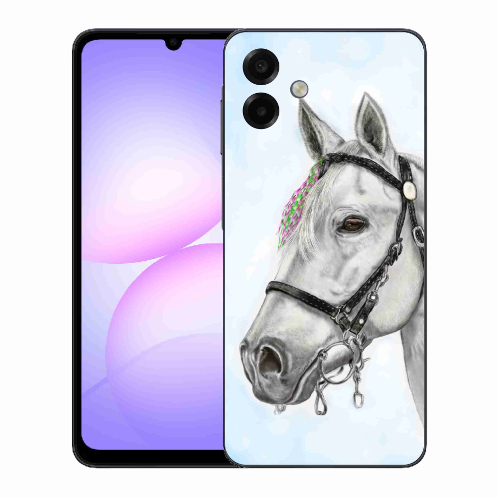 Gélový kryt mmCase na Samsung Galaxy A07 4G - biely kôň 1