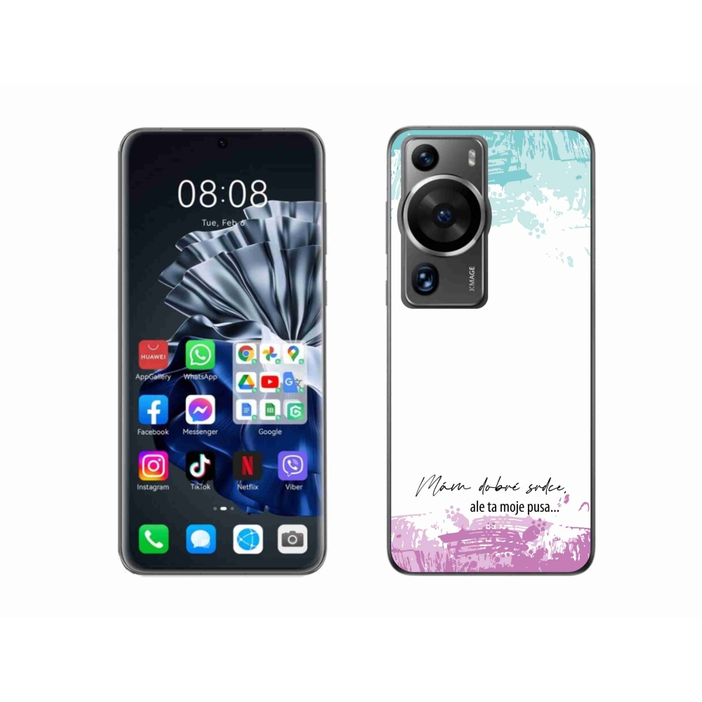 Gélový kryt mmCase na Huawei P60 Pro - vtipný text 3 biele pozadie