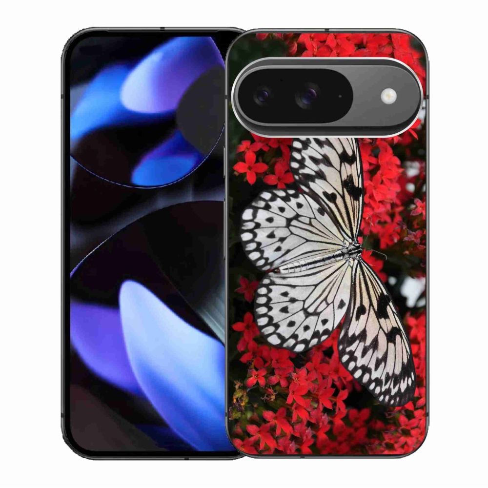 Gélový kryt mmCase na Google Pixel 9/9 Pro - čiernobiely motýľ 1