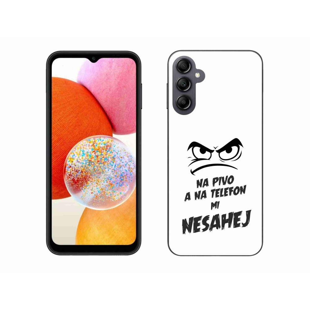 Gélový kryt mmCase na Samsung Galaxy A14 4G/5G - pivný motív 2 biele pozadie