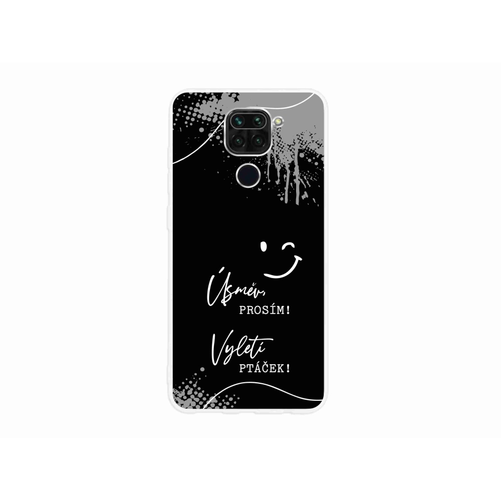 Gélový kryt mmCase na Xiaomi Redmi Note 9 - vtipný text 4 čierne pozadie