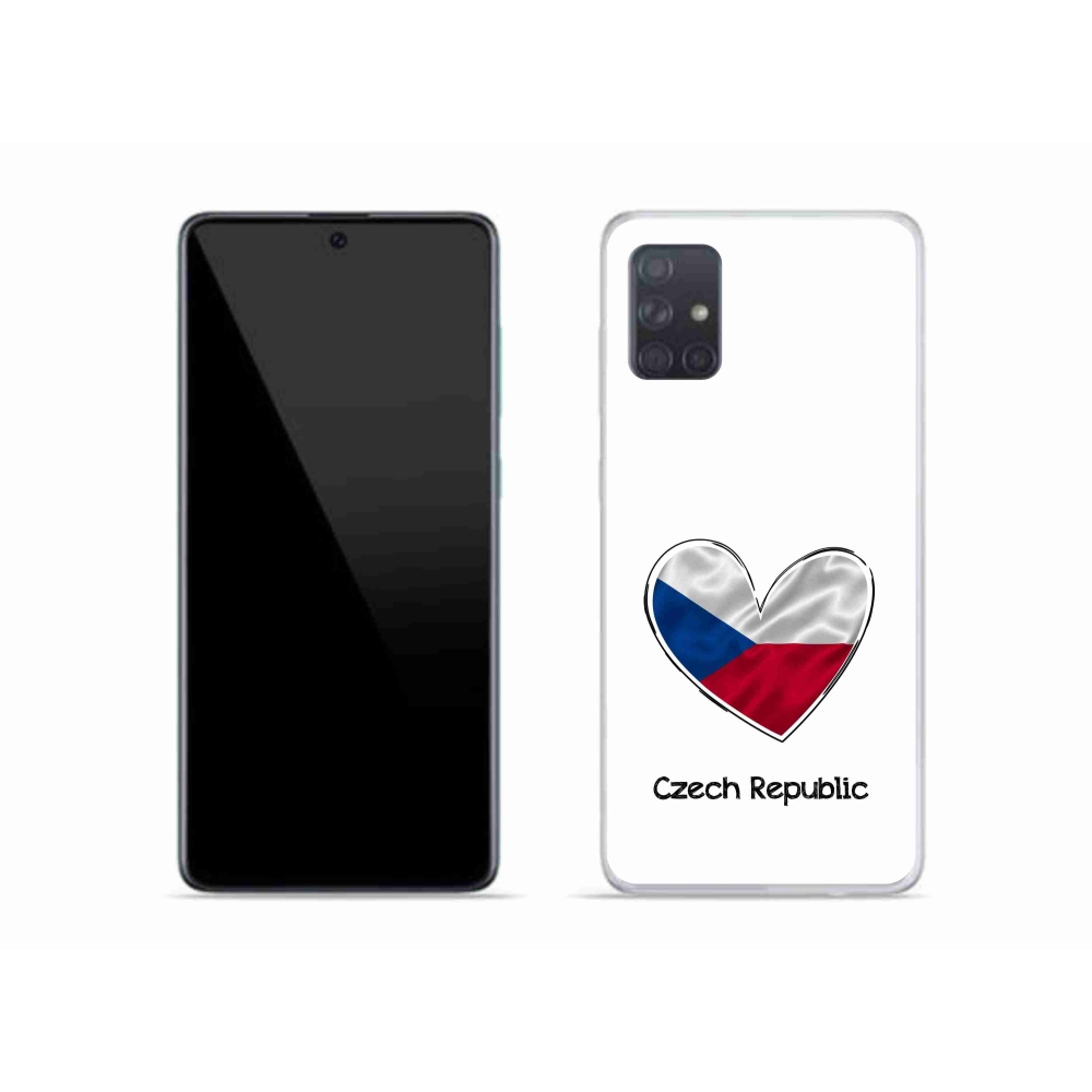 Gélový kryt mmCase na Samsung Galaxy A51 - vlajka srdca biele pozadie