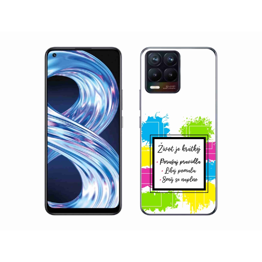 Gélový kryt mmCase na Realme 8 4G - citát 5 biele pozadie