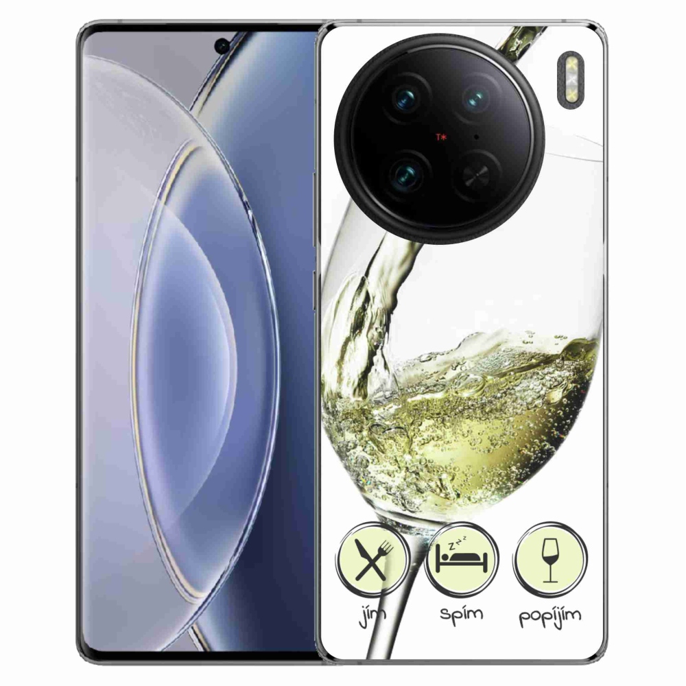 Gélový obal mmCase na Vivo X90 Pro - pohár vína bielej
