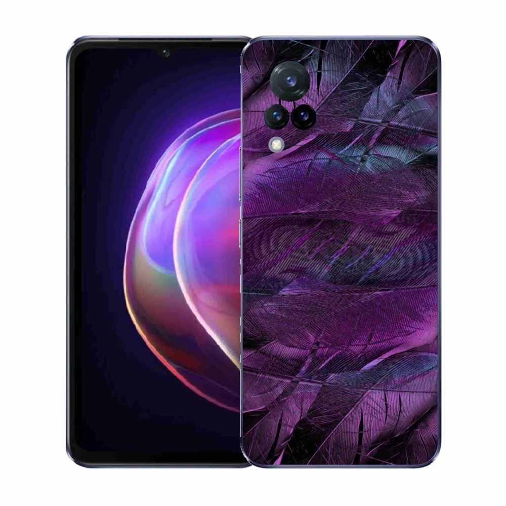 Gélový kryt mmCase na Vivo V21 4G/5G - fialové pierka
