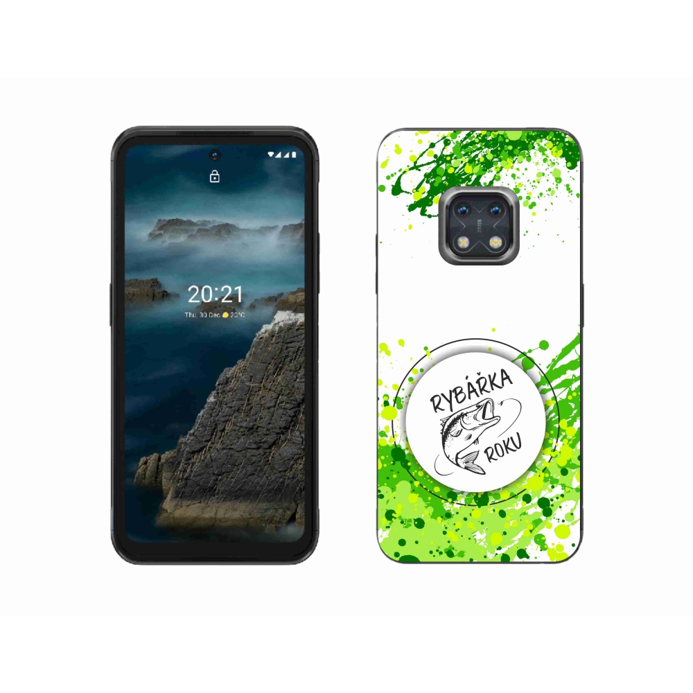 Gélový kryt mmCase na Nokia XR20 - rybárka roku biele pozadie