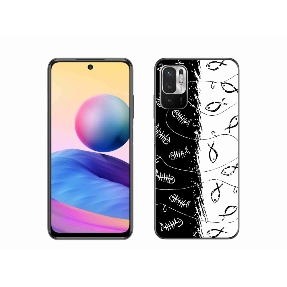 Gélový kryt mmCase na Xiaomi Redmi Note 10 5G - kostry a rybky