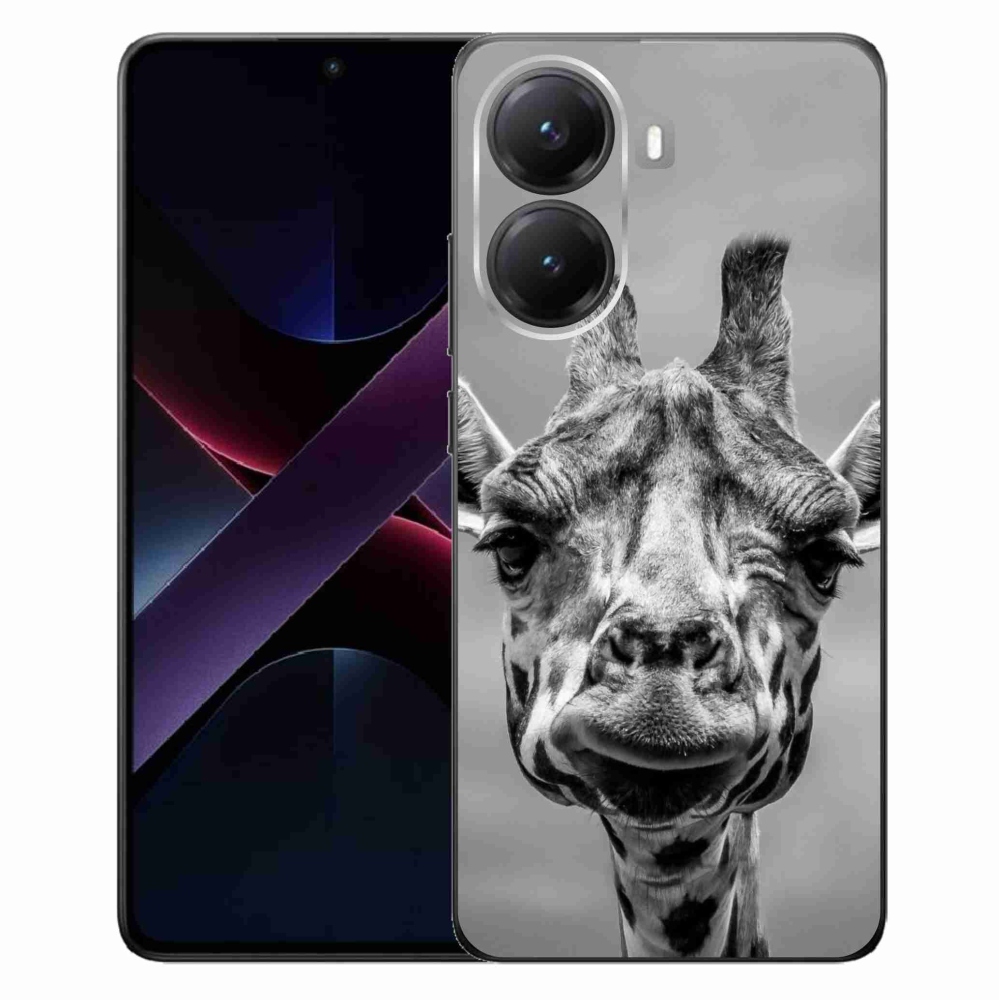 Gélový kryt mmCase na Xiaomi Poco X7 Pro 5G - čiernobiela žirafa