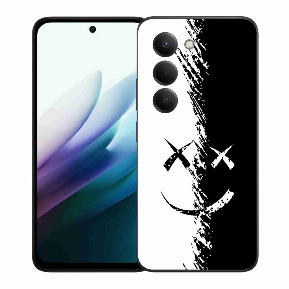 Gélový kryt mmCase na Xiaomi Redmi 15 4G/5G (171mm) - čiernobiely smajlík