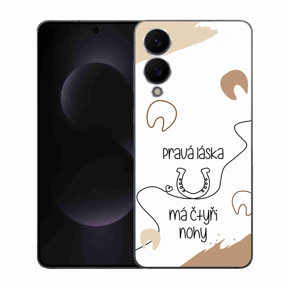 Gélový kryt mmCase na Samsung Galaxy S25 Edge - konský motív biele pozadie