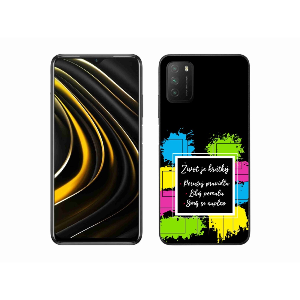 Gélový kryt mmCase na Xiaomi Poco M3 - citát 5 čierne pozadie