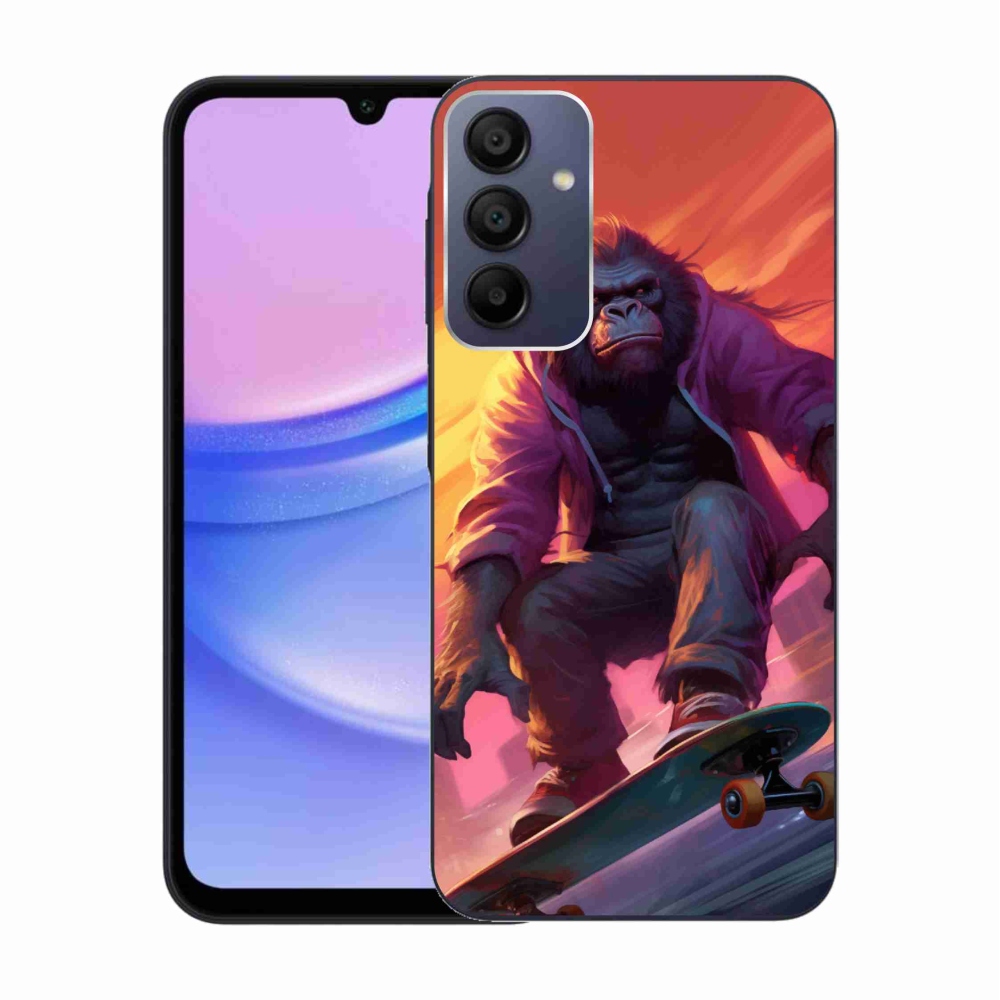 Gélový kryt mmCase na Samsung Galaxy A15 4G/5G - gorila na skateboarde