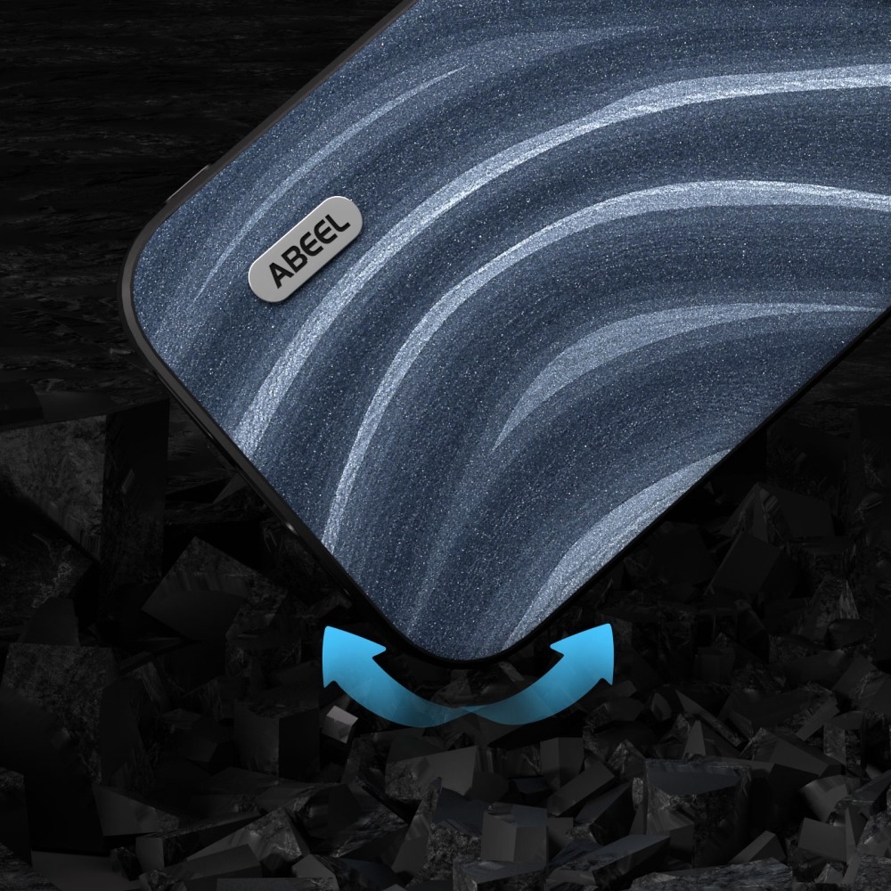 ABEEL Milky gélový obal s pevným chrbtom na iPhone 15 Plus - modrý