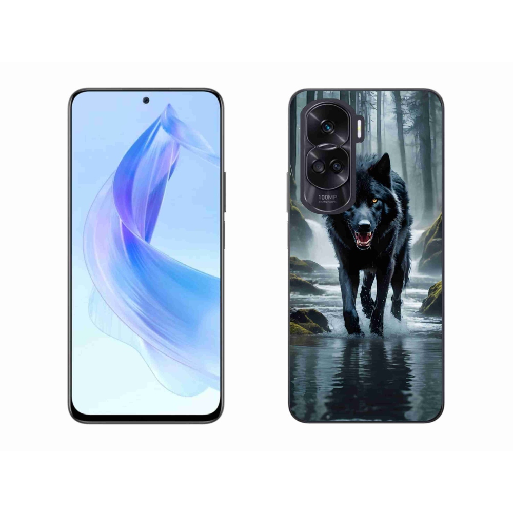 Gélový kryt mmCase na Honor 90 Lite - čierny vlk