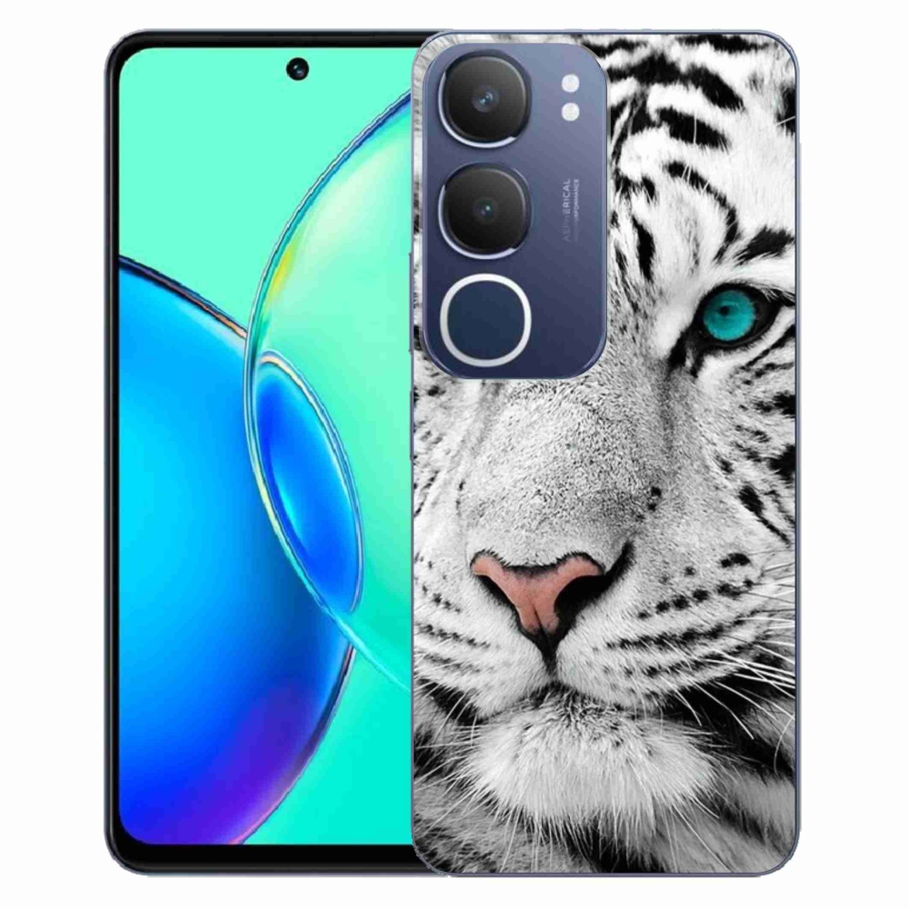 Gélový kryt mmCase na Vivo Y19s - biely tiger