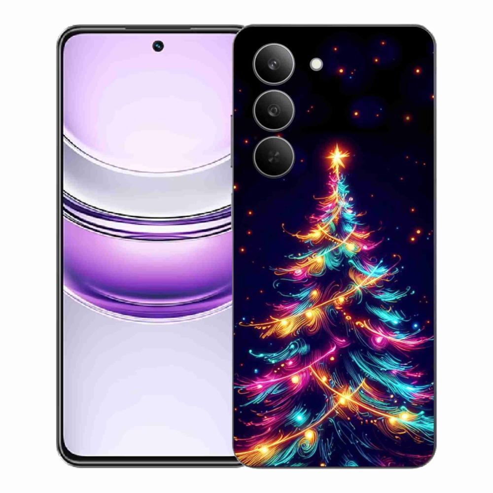 Gélový kryt mmCase na Realme 14x 5G - neónový vianočný stromček