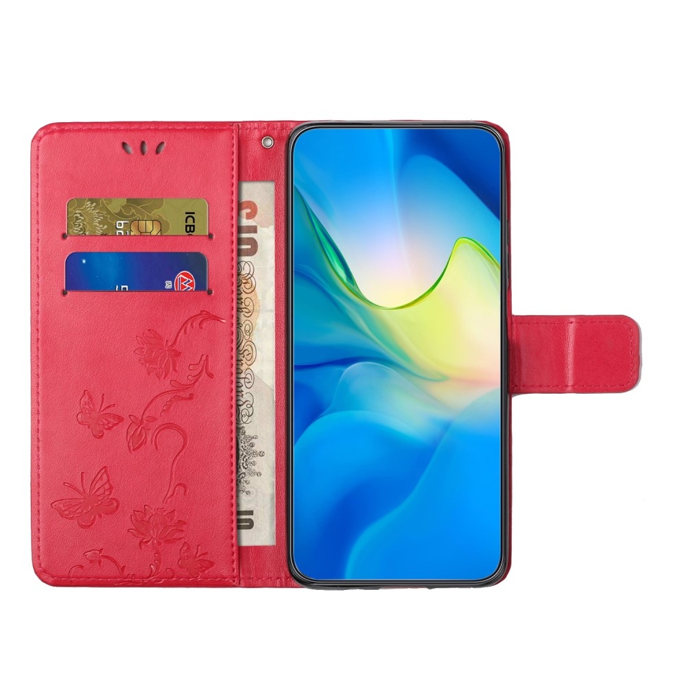 Flower knižkové púzdro na Samsung Galaxy S25 Edge - červené