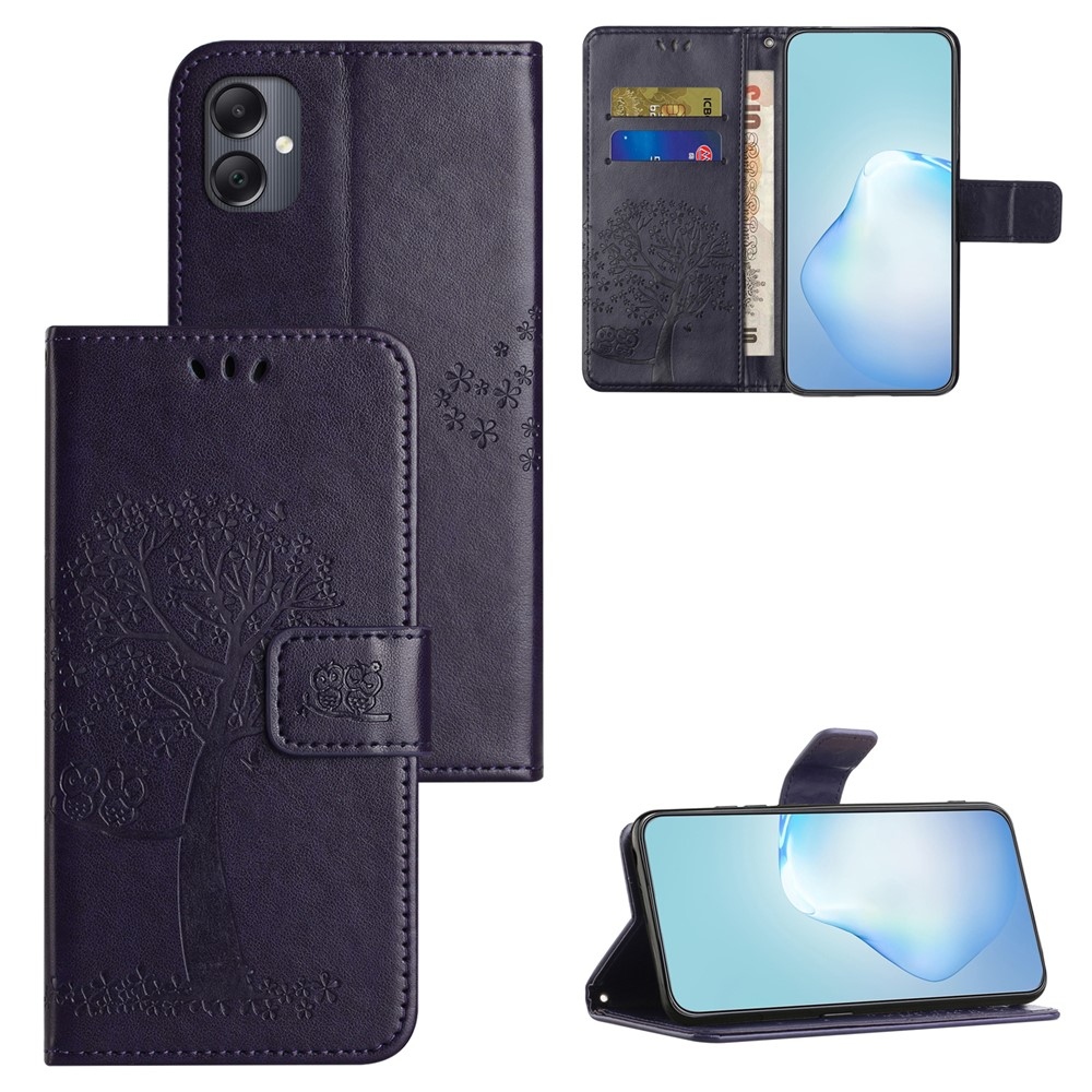 Tree knižkové púzdro na Samsung Galaxy A07 4G - tmavofialové
