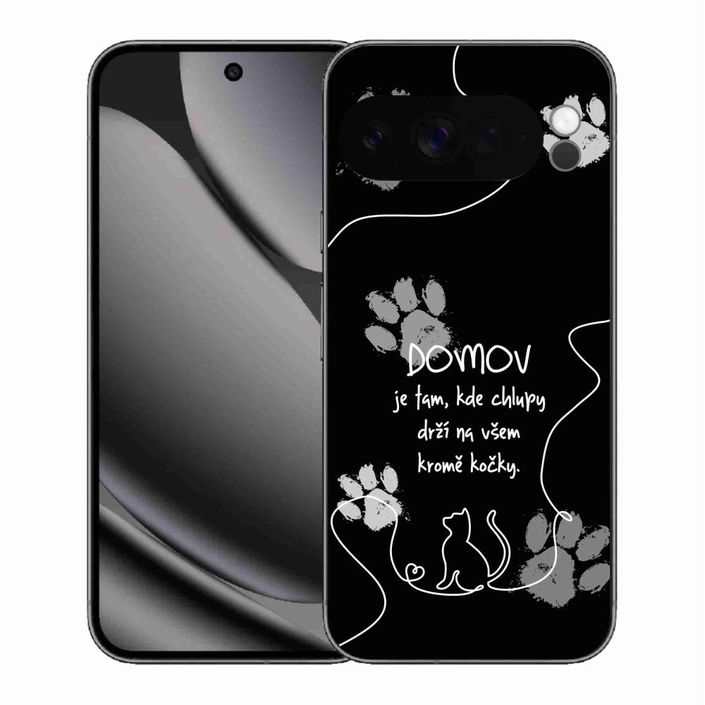Gélový kryt mmCase na Google Pixel 10 Pro XL - mačacie motív čierne pozadie