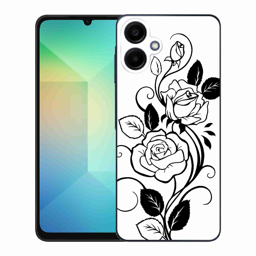 Gélový kryt mmCase na Samsung Galaxy A06 4G - čiernobiela ruža