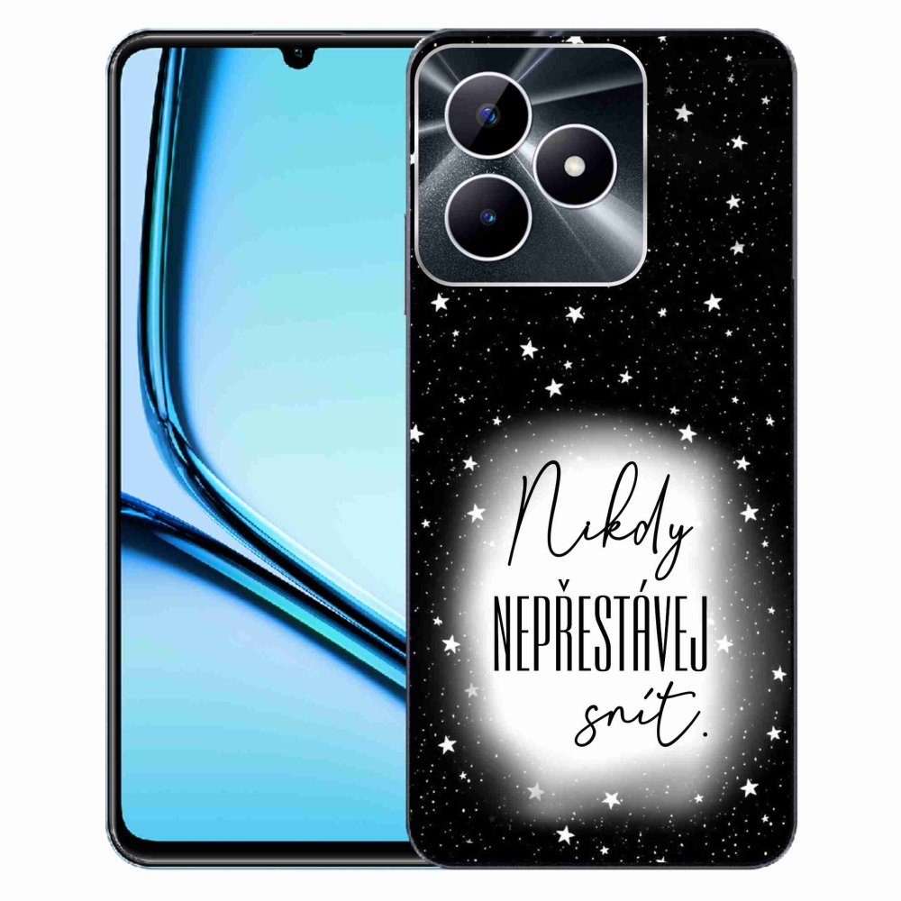 Gélový kryt mmCase na Realme Note 50 - citát 1 bieločierne pozadie
