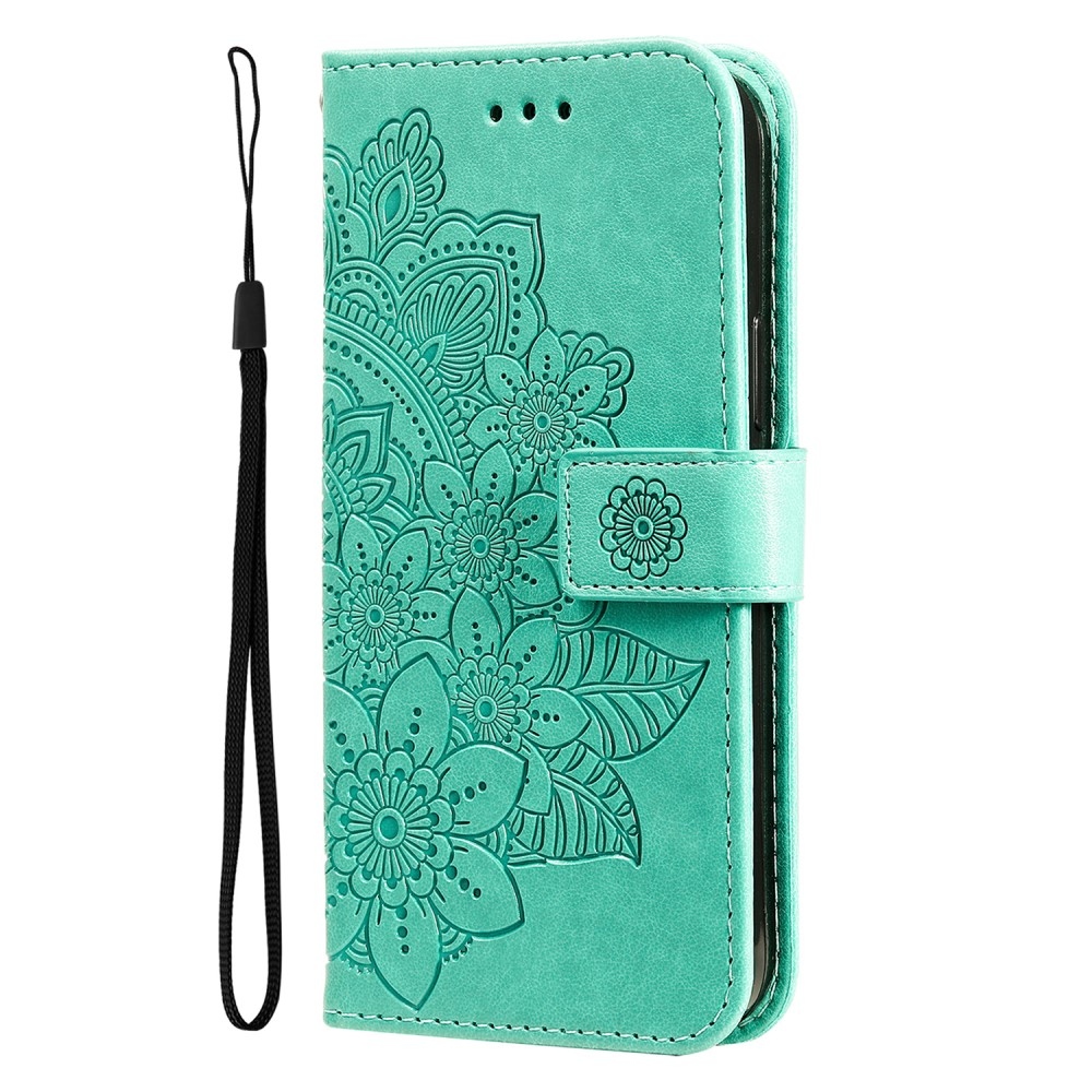 Mandala knižkové púzdro na Samsung Galaxy A36 5G - modrozelené