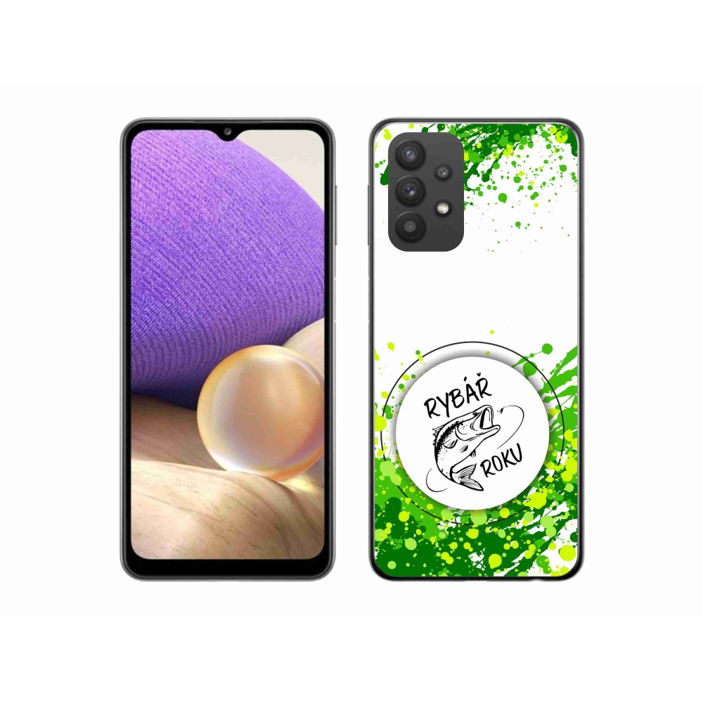 Gélový kryt mmCase na Samsung Galaxy A32 5G - rybár roka biele pozadie