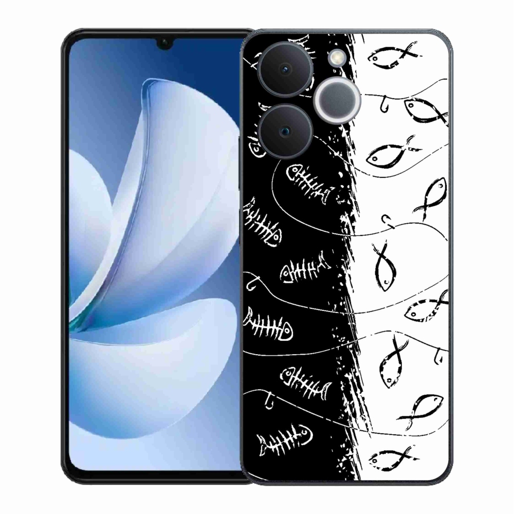 Gélový kryt mmCase na Realme Note 70T - kostry a rybky