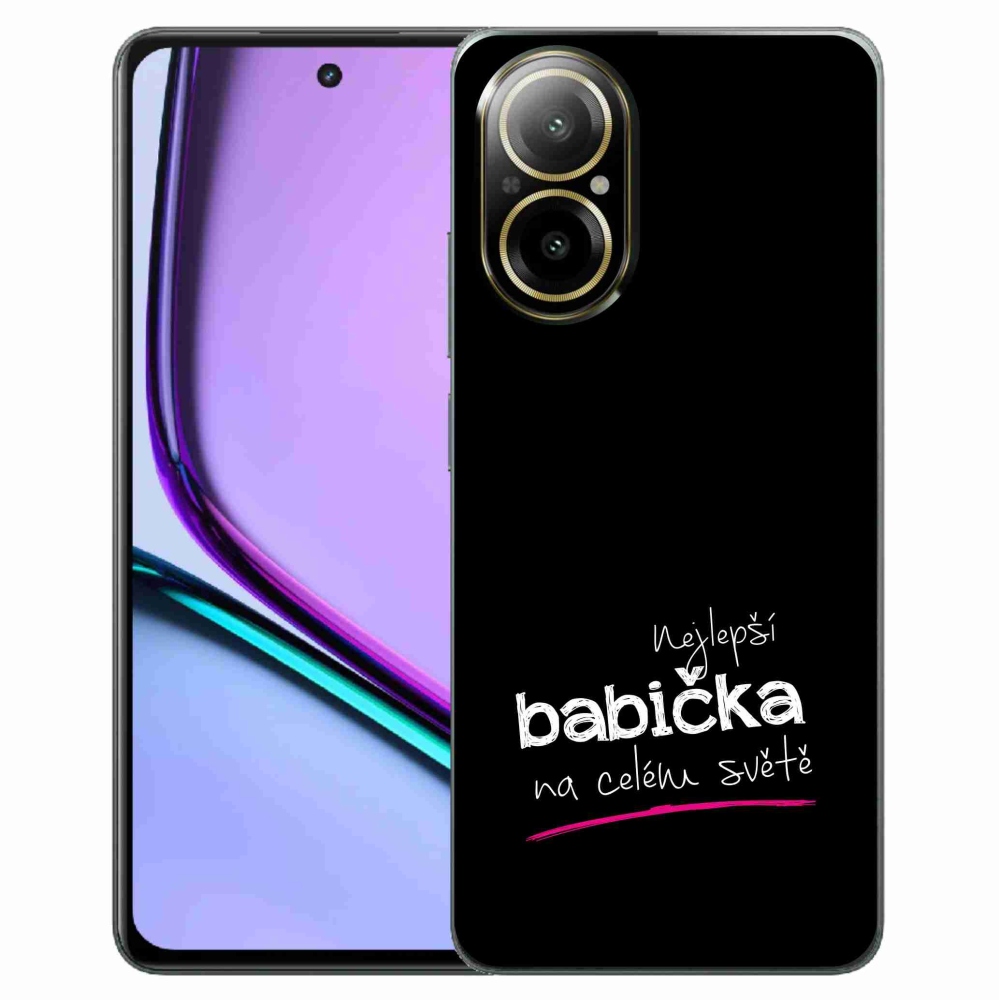 Gélový kryt mmCase na Realme C67 - najlepšia babička 4 čierne pozadie