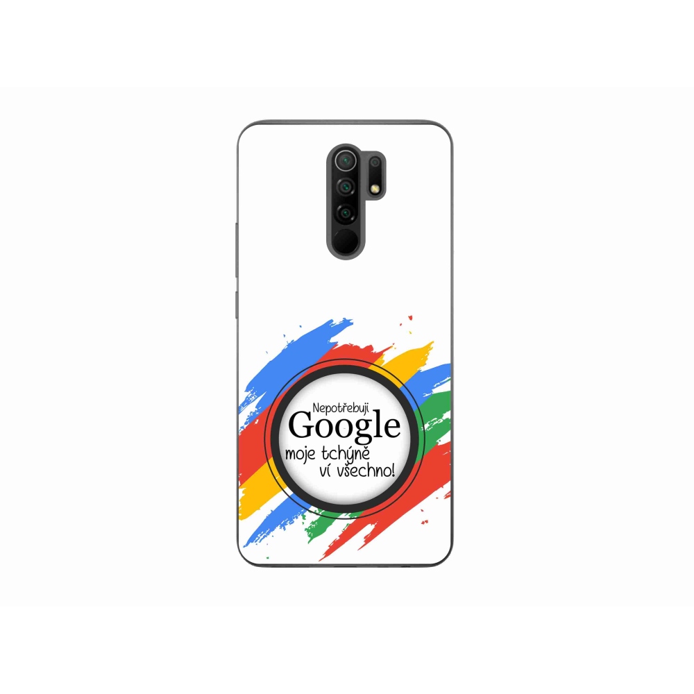 Gélový kryt mmCase na Xiaomi Redmi 9 - svokra vie všetko biele pozadie