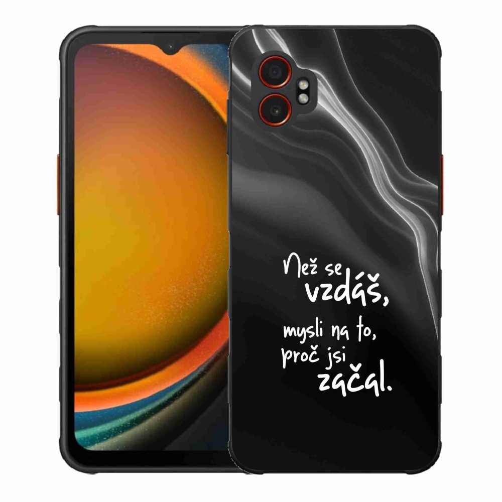 Gélový kryt mmCase na Samsung Galaxy Xcover 7 Pro - citát 2 čierne pozadie