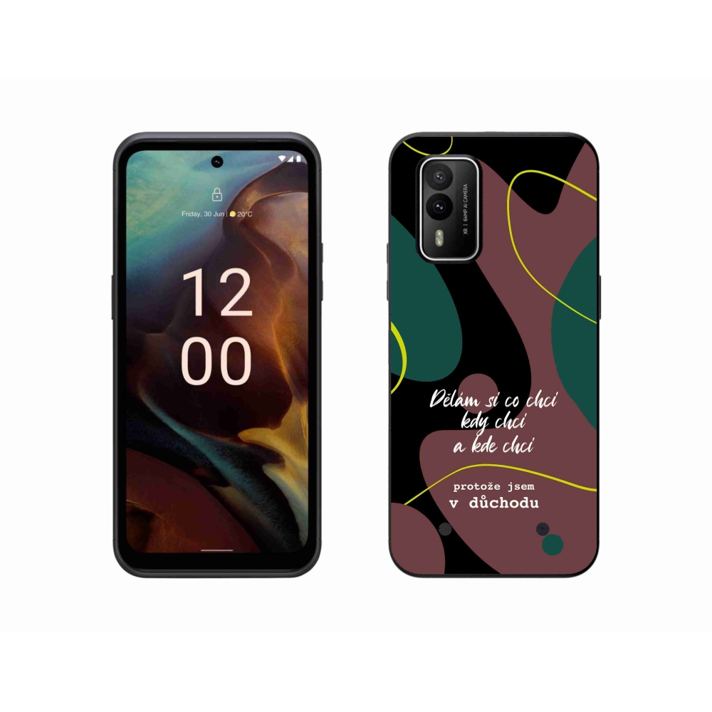 Gélový kryt mmCase na Nokia XR21 - vtipný text 10 čierne pozadie