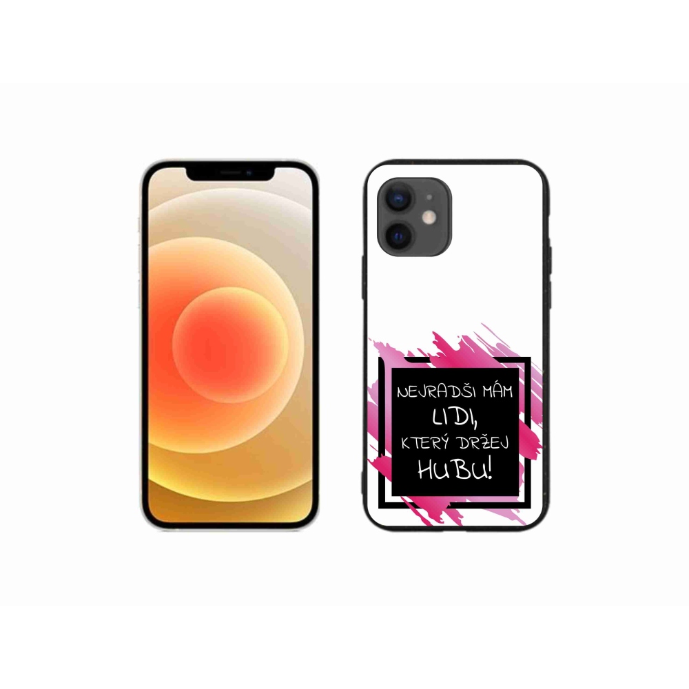 Gélový kryt mmCase na iPhone 12 mini - vtipný text 7 čiernobiele pozadie
