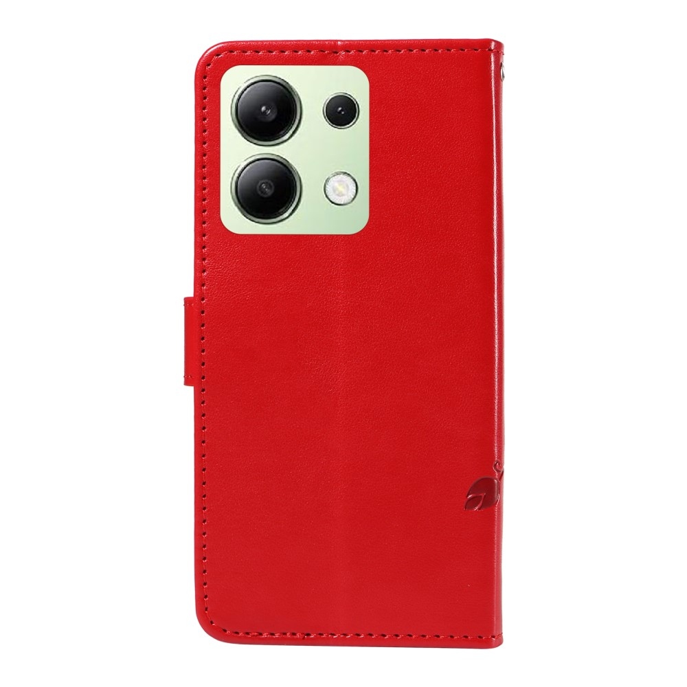 Flower knižkové púzdro na Xiaomi Redmi Note 13 - červené