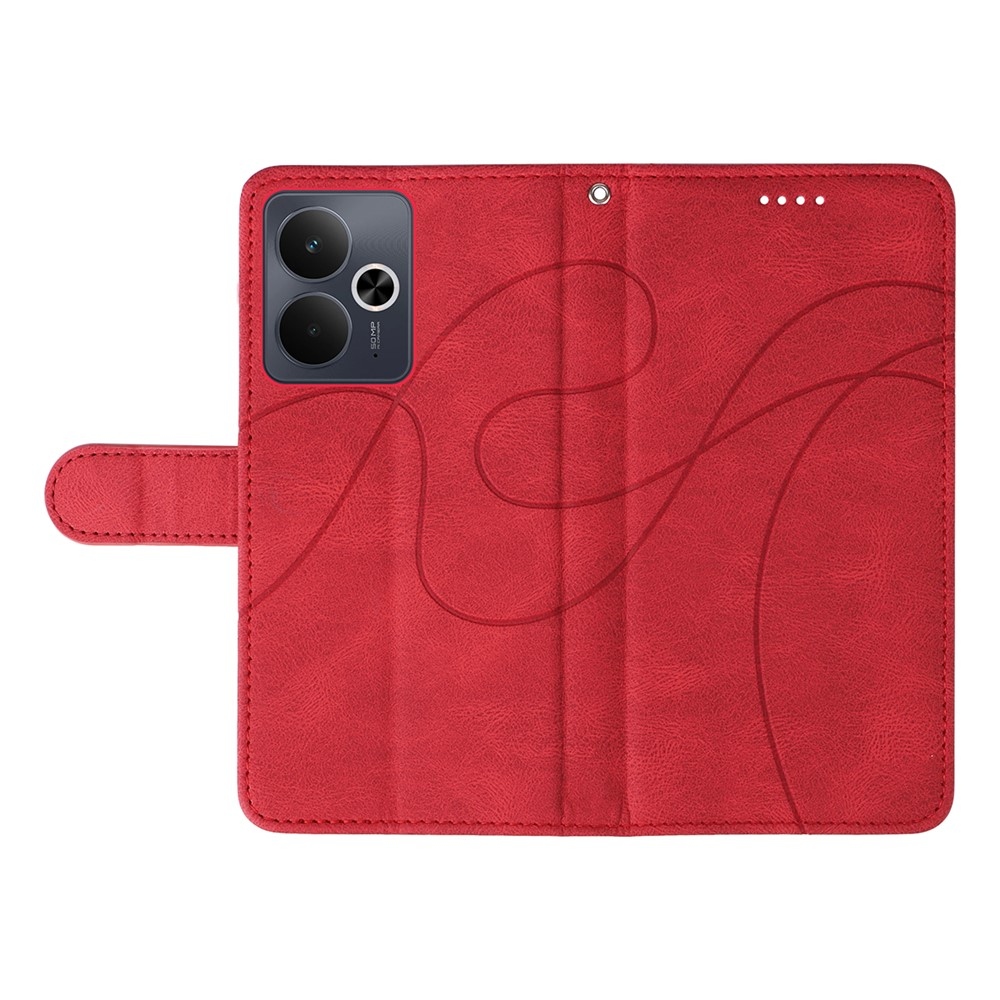 Curved knižkové puzdro na Realme 14 5G/14T 5G - červené