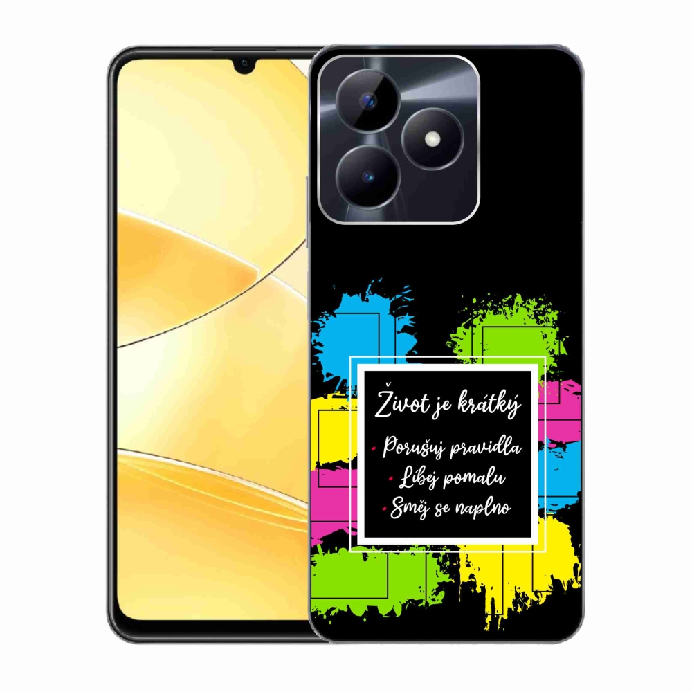 Gélový kryt mmCase na Realme C51/C53 - citát 5 čierne pozadie