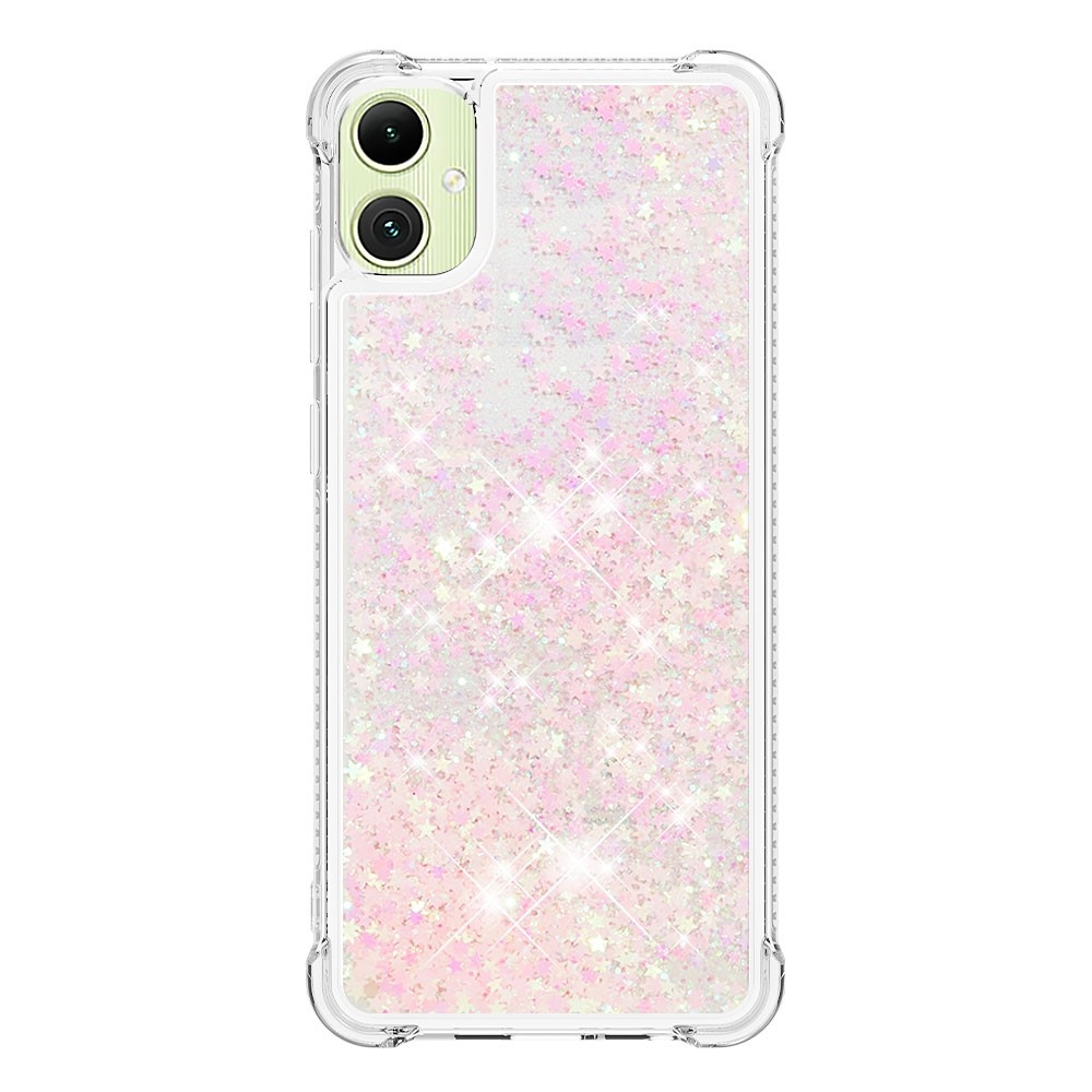 Glitter presýpacie gélový obal na Samsung Galaxy A06 4G - ružový/hviezdičky