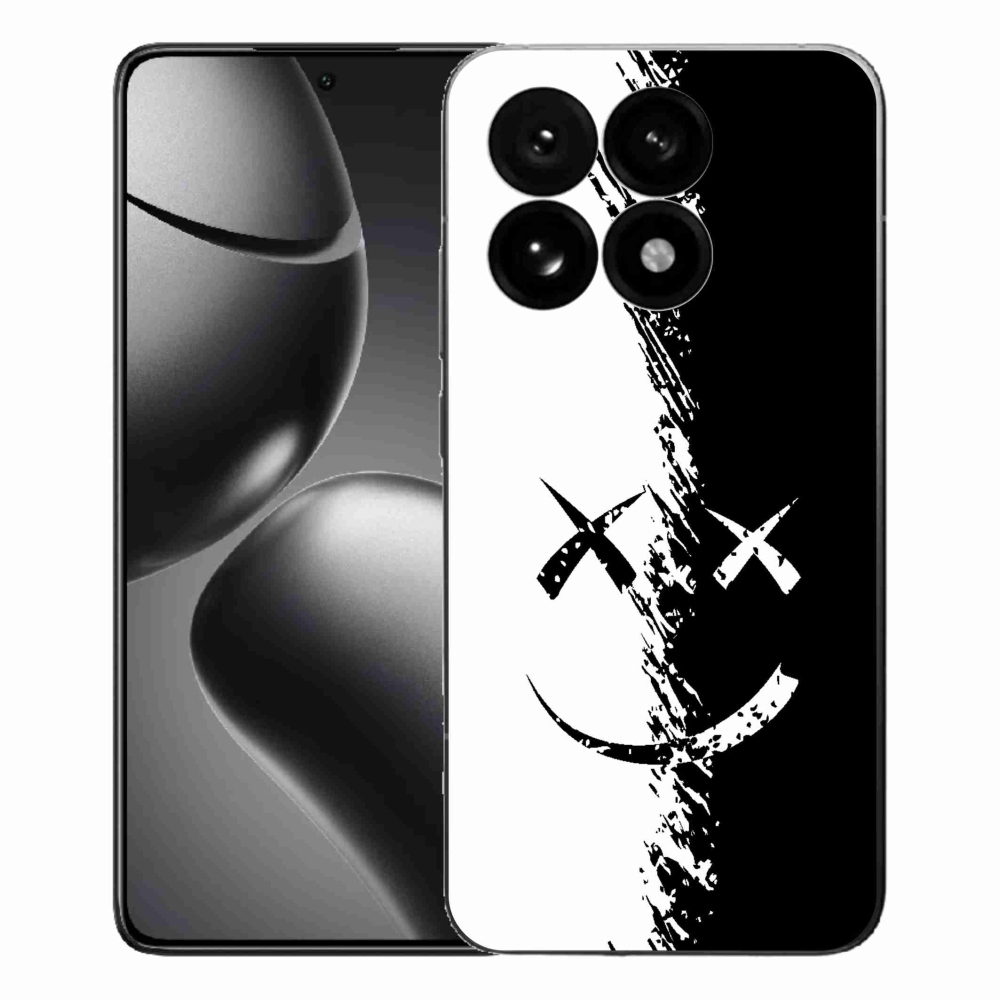 Gélový kryt mmCase na Xiaomi 15T - čiernobiely smajlík