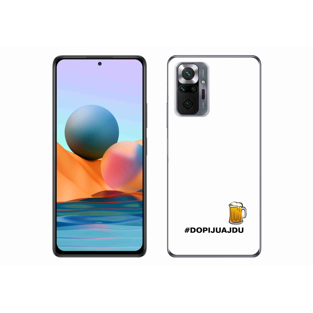 Gélový kryt mmCase na Xiaomi Redmi Note 10 Pro - pivný motív 1 biele pozadie