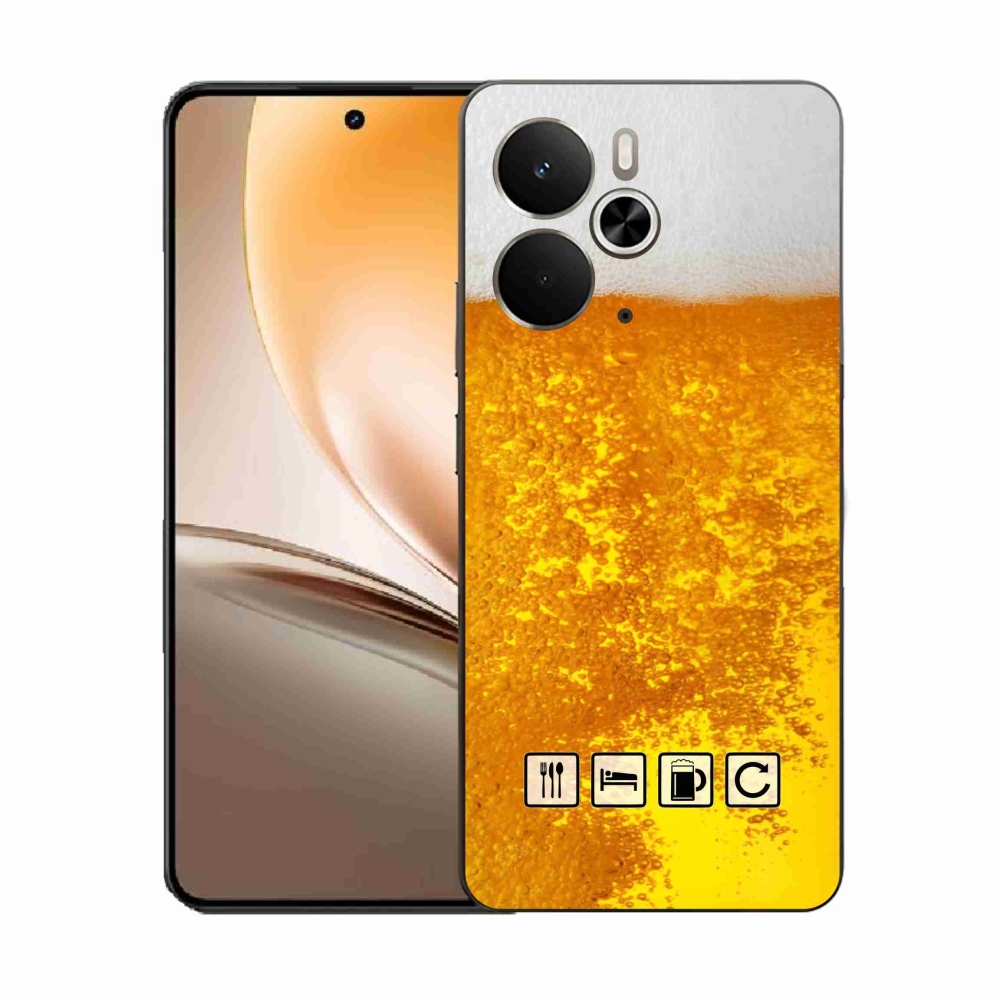 Gélový kryt mmCase na Realme 14 5G - pivný motív 3