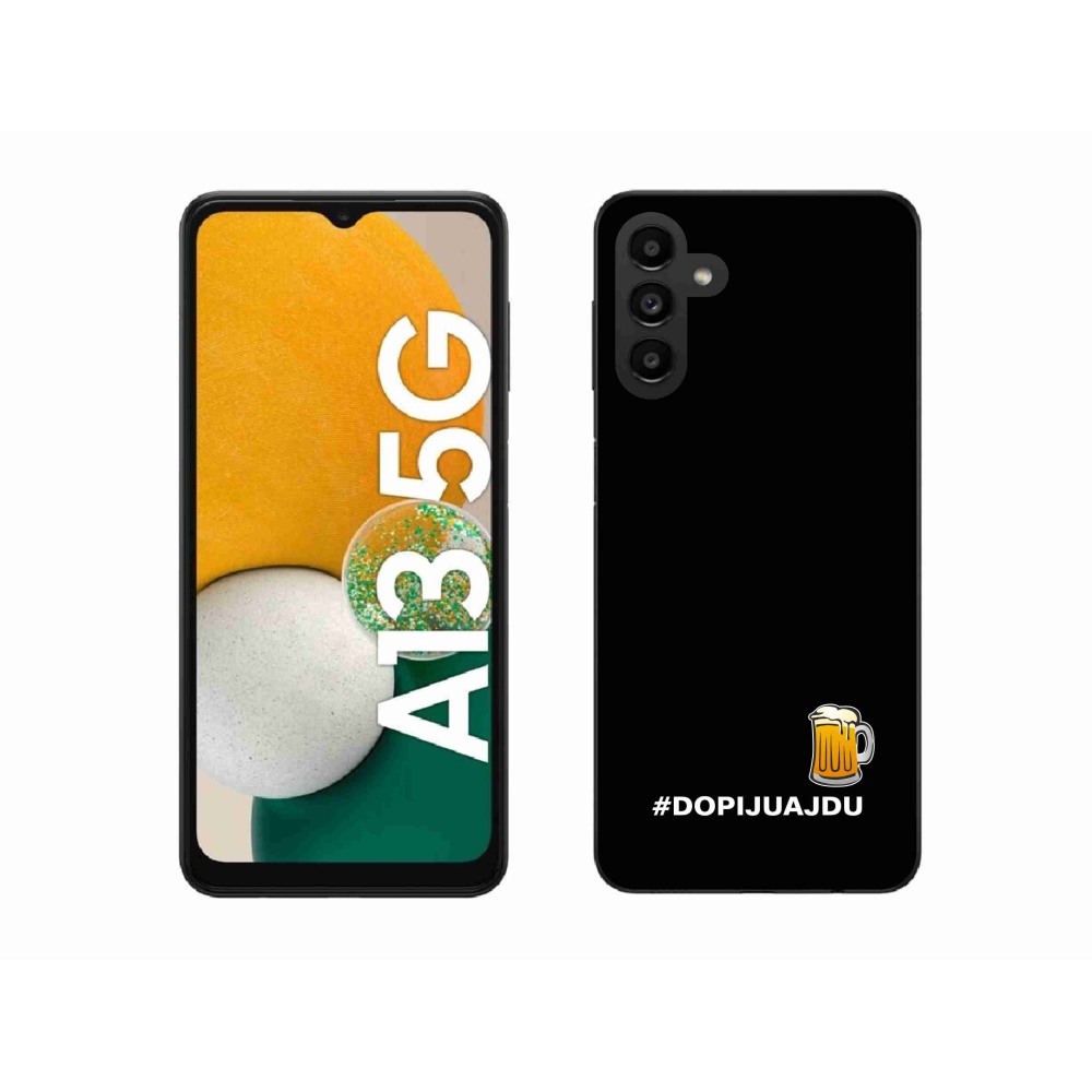 Gélový kryt mmCase na Samsung Galaxy A13 5G - pivný motív 1 čierne pozadie