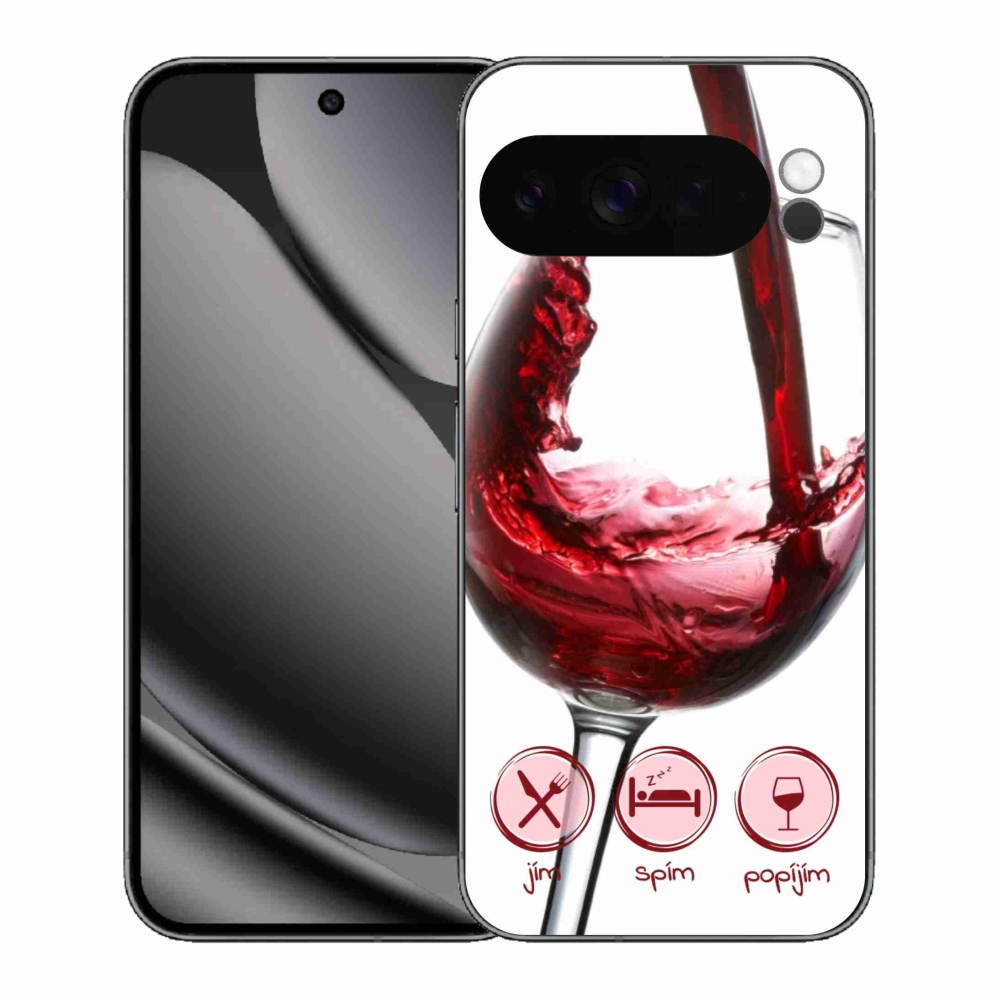 Gélový kryt mmCase na Google Pixel 10 Pro XL - pohár vína červené