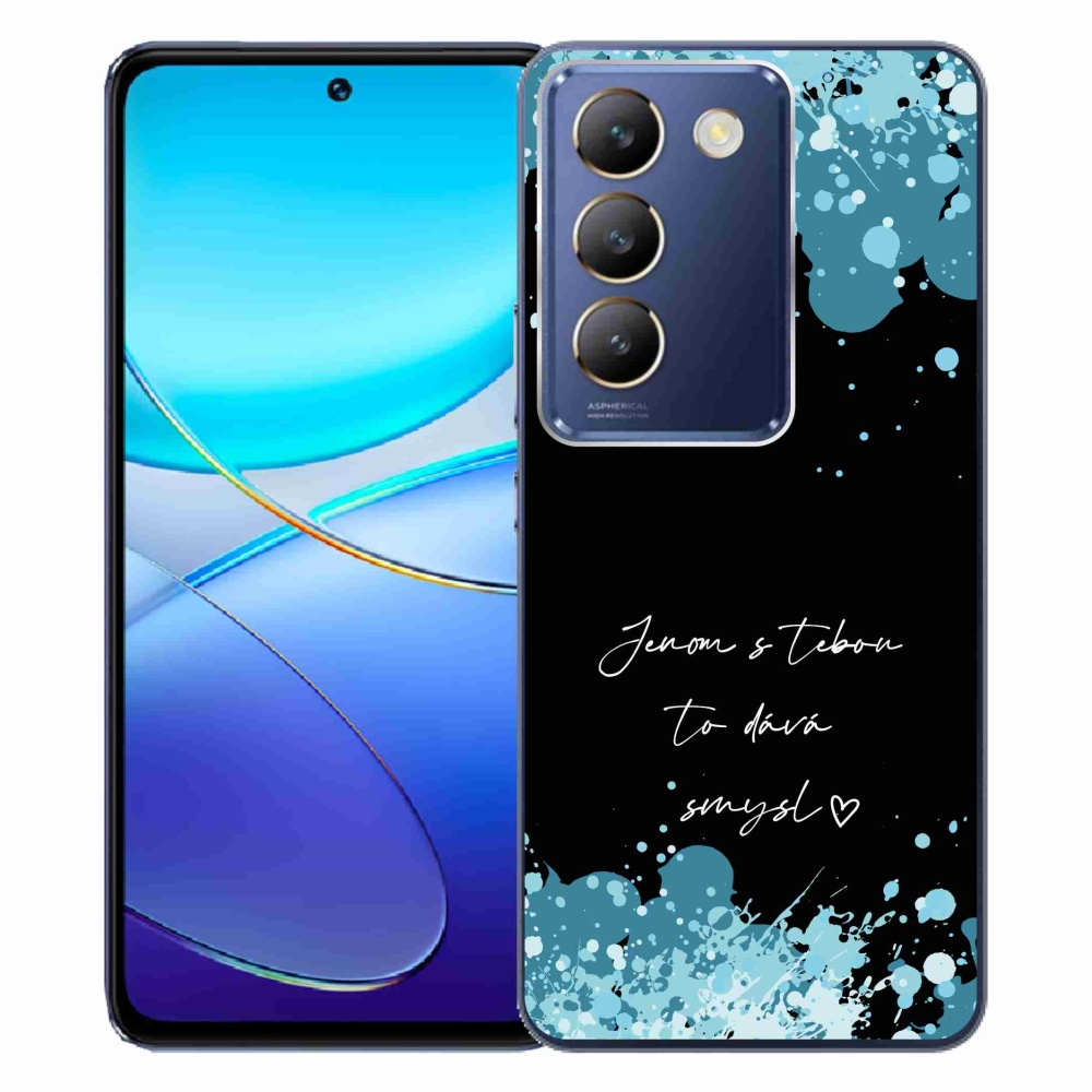 Gélový kryt mmCase na Vivo V40 SE 4G/5G - zamilovaný text čierne pozadie