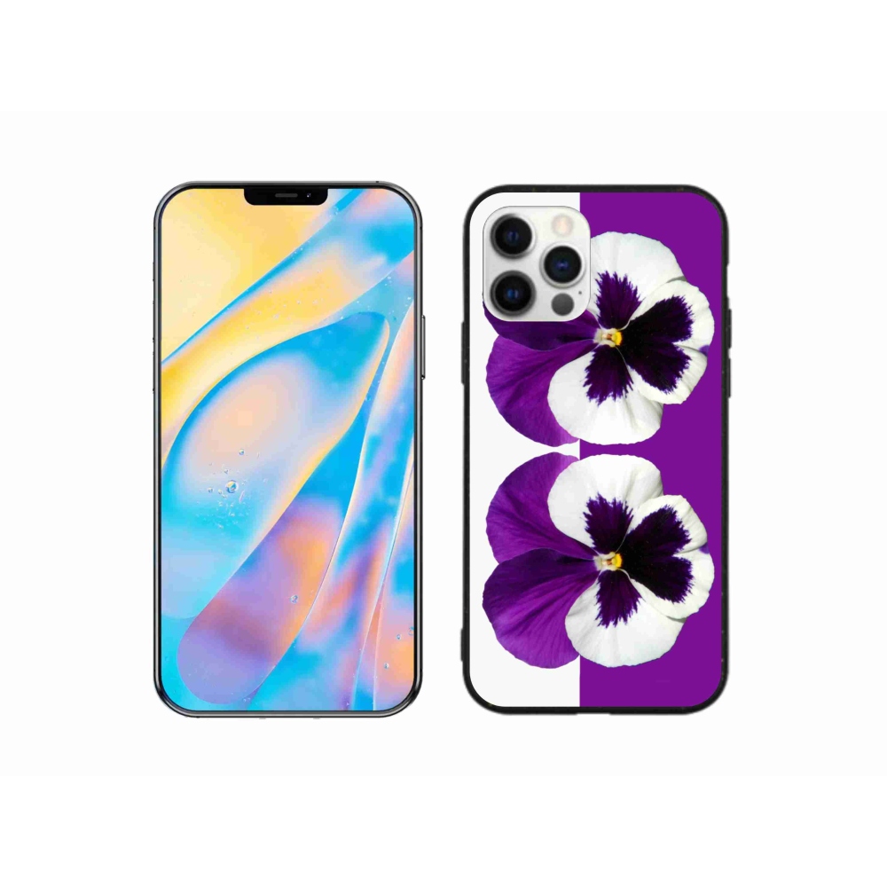 Gélový kryt mmCase na iPhone 12 Pro - fialovobiely kvet