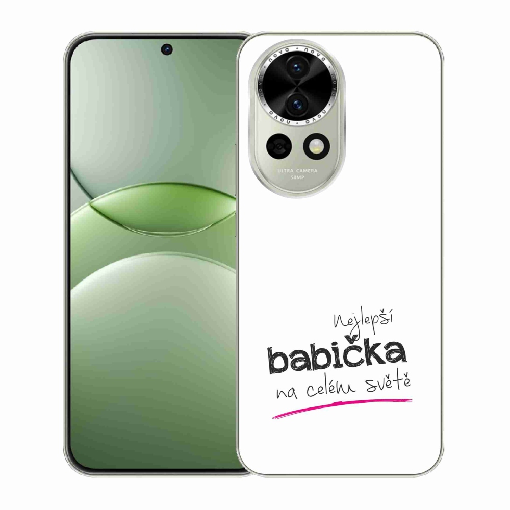 Gélový kryt mmCase na Huawei Nova 13 5G - najlepšia babička 4 biele pozadie