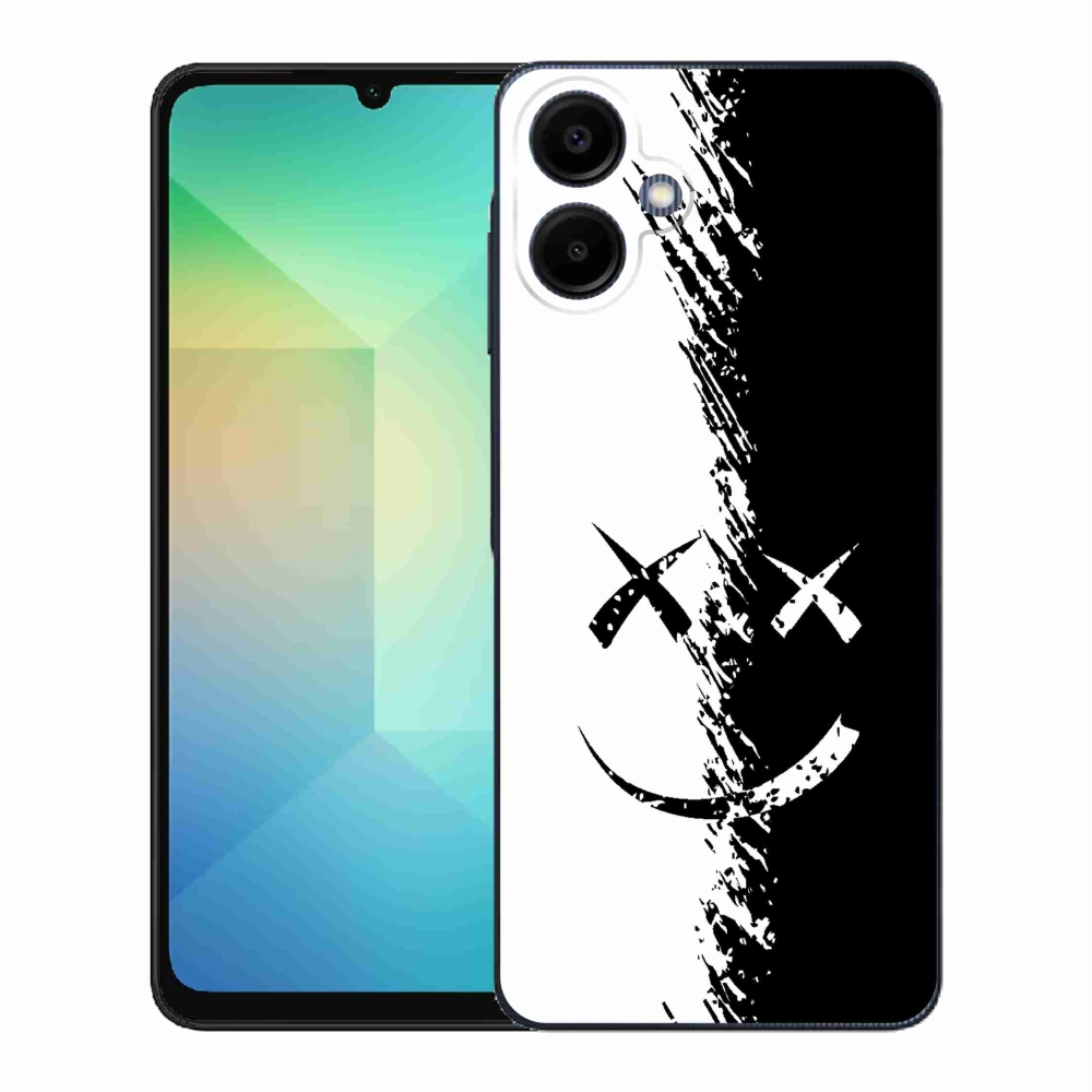 Gélový kryt mmCase na Samsung Galaxy A06 4G - čiernobiely smajlík