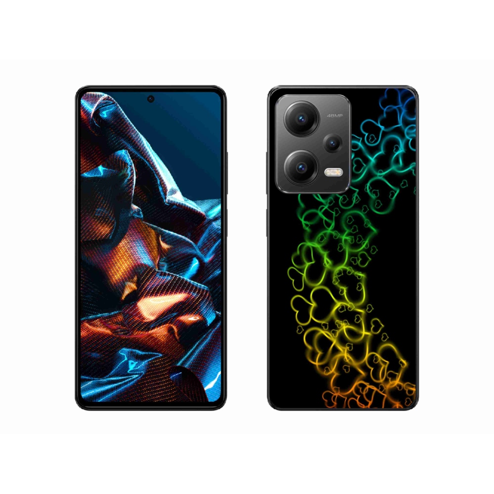 Gélový kryt mmCase na mobil Xiaomi Redmi Note 12 Pro 5G - farebné srdiečka