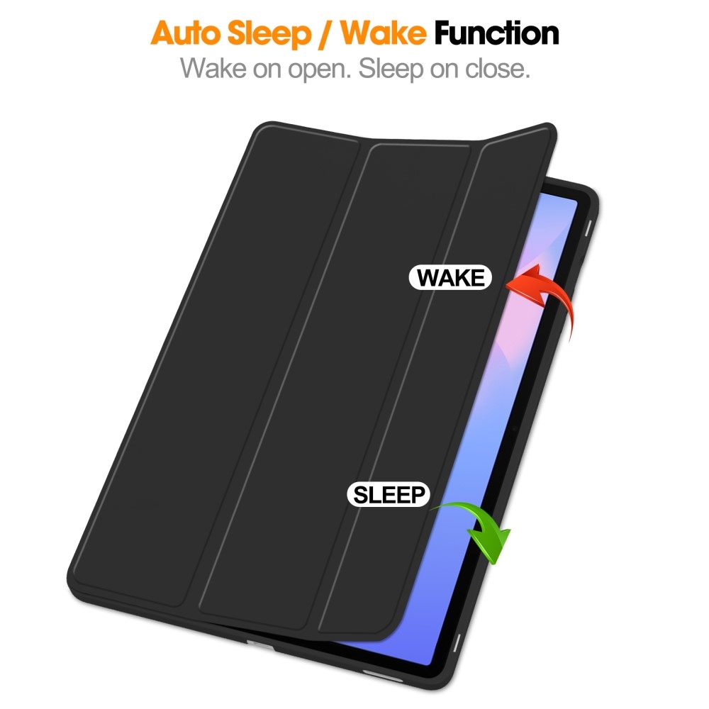 Cases chytré zatváracie púzdro na Samsung Galaxy Tab S10 FE+ - čierne